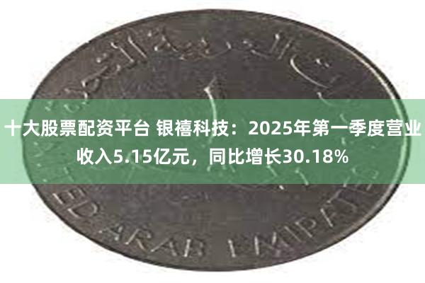十大股票配资平台 银禧科技：2025年第一季度营业收入5.15亿元，同比增长30.18%