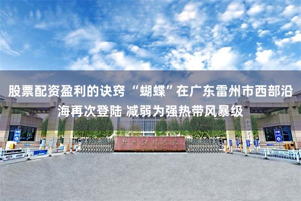 股票配资盈利的诀窍 “蝴蝶”在广东雷州市西部沿海再次登陆 减弱为强热带风暴级