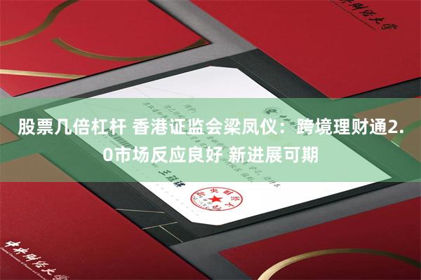 股票几倍杠杆 香港证监会梁凤仪：跨境理财通2.0市场反应良好 新进展可期