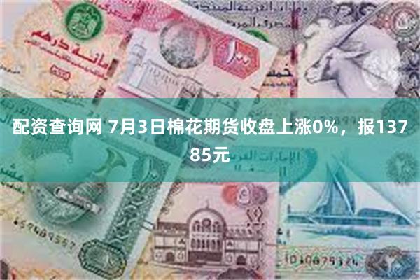 配资查询网 7月3日棉花期货收盘上涨0%，报13785元